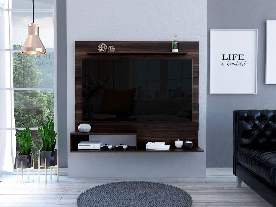 Panel de TV Hambury color Caoba para Sala.