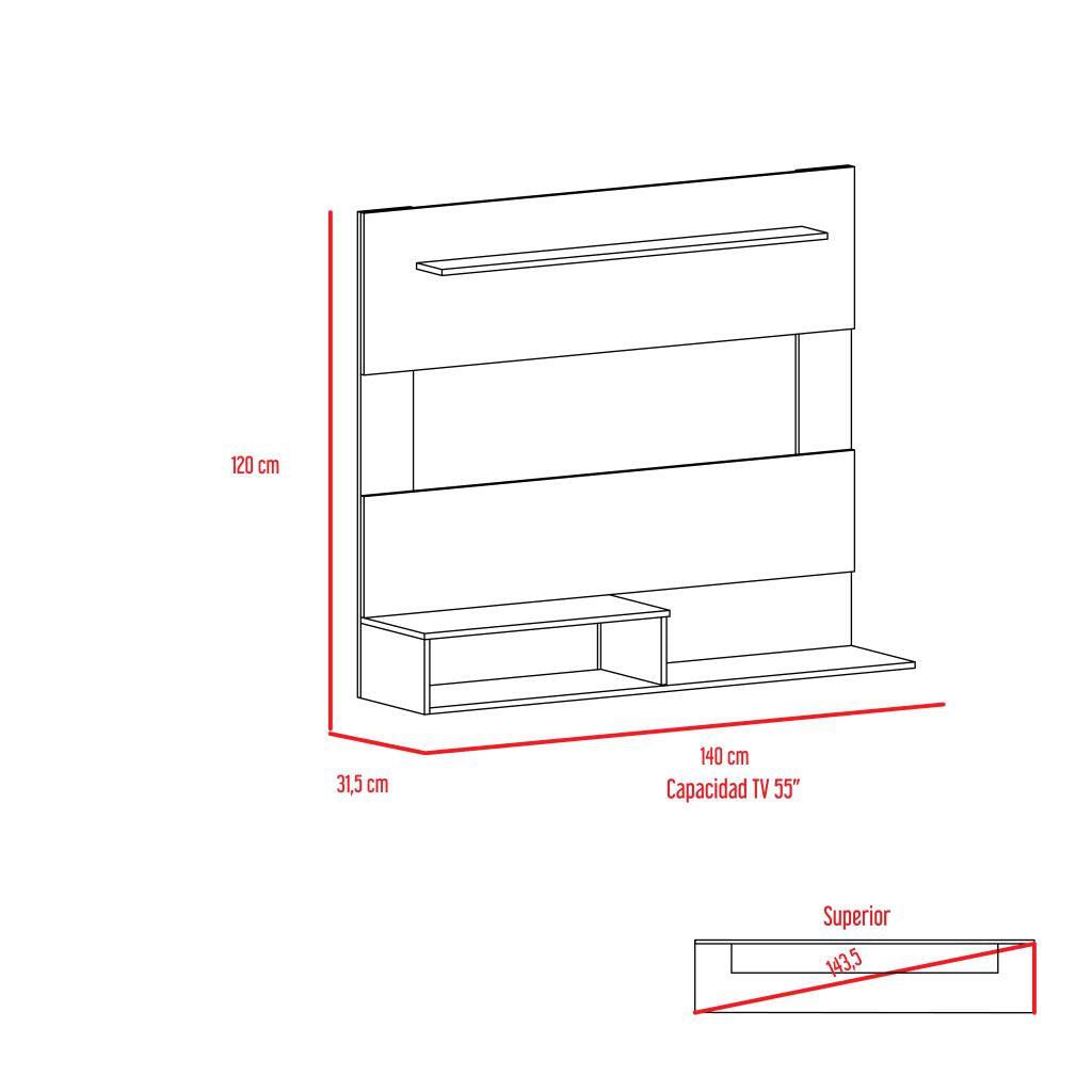 Panel de TV Hambury color Caoba para Sala.