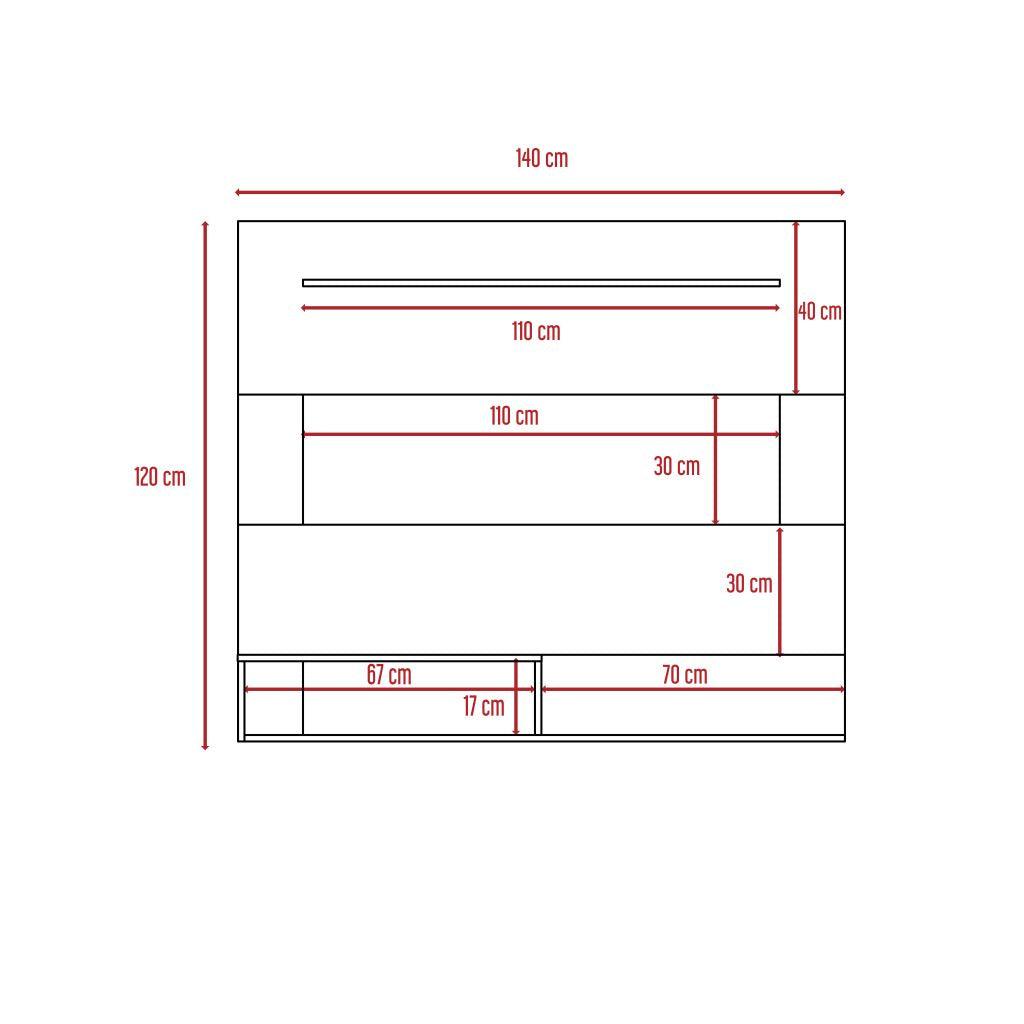 Panel De Tv Veluna Wengue Para Televisor De Hasta 55 Pulgadas