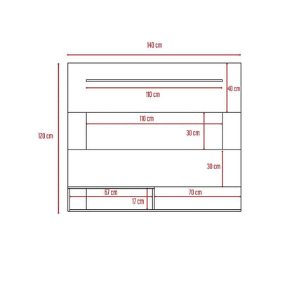 Panel De Tv Veluna Wengue Para Televisor De Hasta 55 Pulgadas