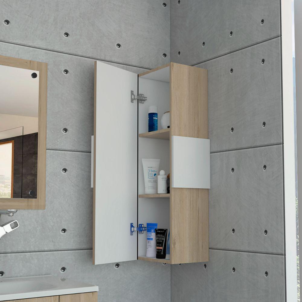 Mueble Aux Baño Orvani  Rovere + Blanco