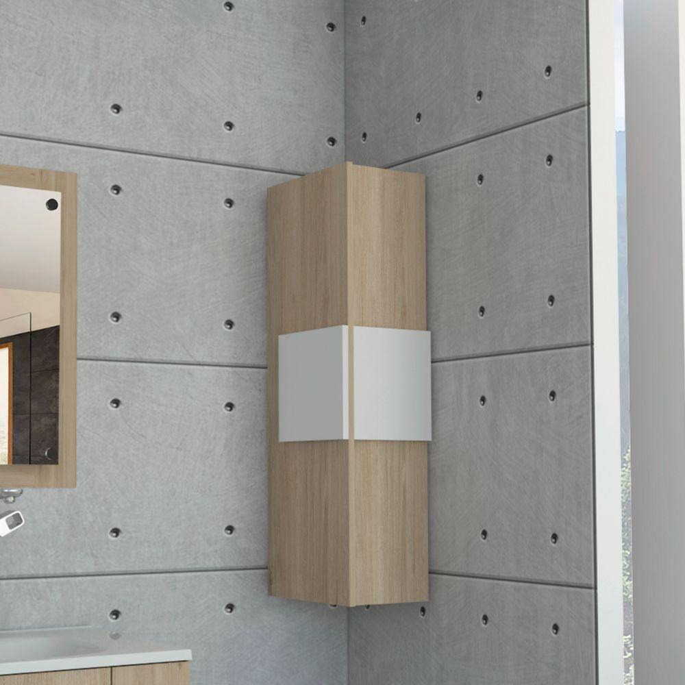 Mueble Aux Baño Orvani  Rovere + Blanco