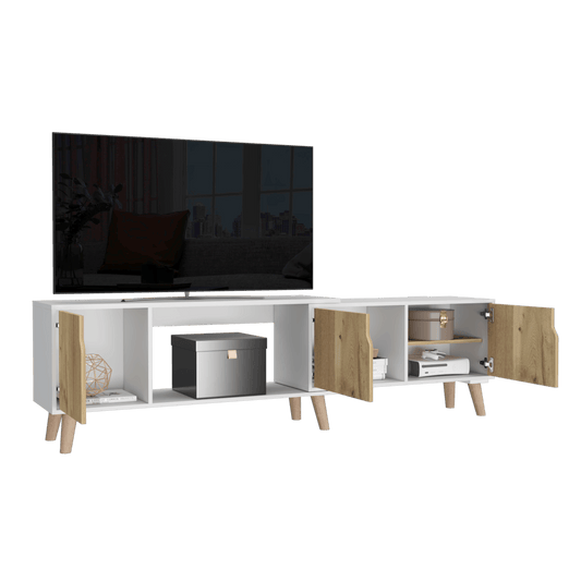 Mesa Para Tv Ornari Blanco Y Duna Para Televisor De 50 Pulgadas