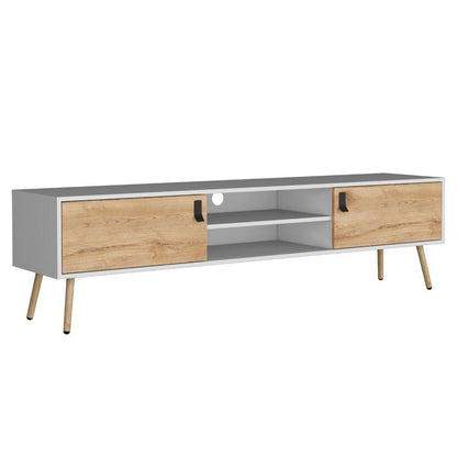 Mesa Para Tv Revali Macadamia Y Blanco Para Tv De 75''