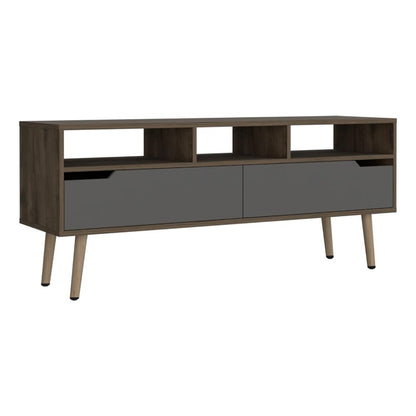 Mesa Para Tv Coruna Nogal Y Plomo Para Tv De 60"