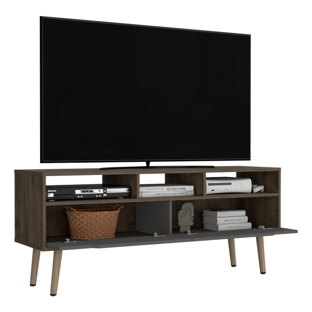 Mesa Para Tv Coruna Nogal Y Plomo Para Tv De 60"