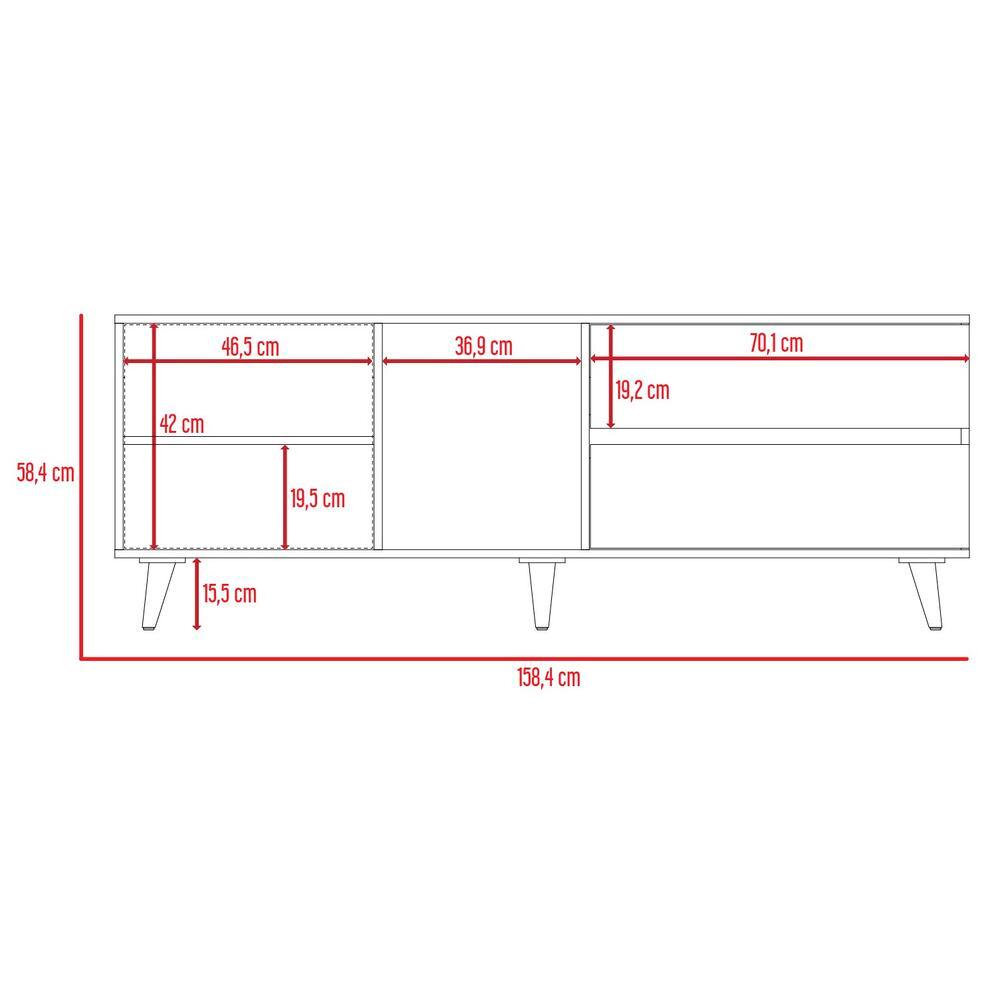 Mesa Para Tv Jureli Nogal Y Plomo Para Tv De 65"