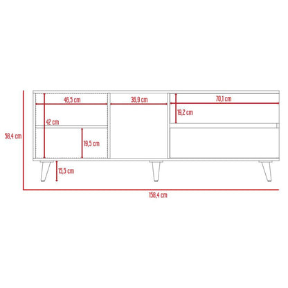 Mesa Para Tv Jureli Nogal Y Plomo Para Tv De 65"