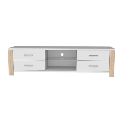 Mesa Para Tv Molaga Blanco Y Rovere Para Televisor De 50"