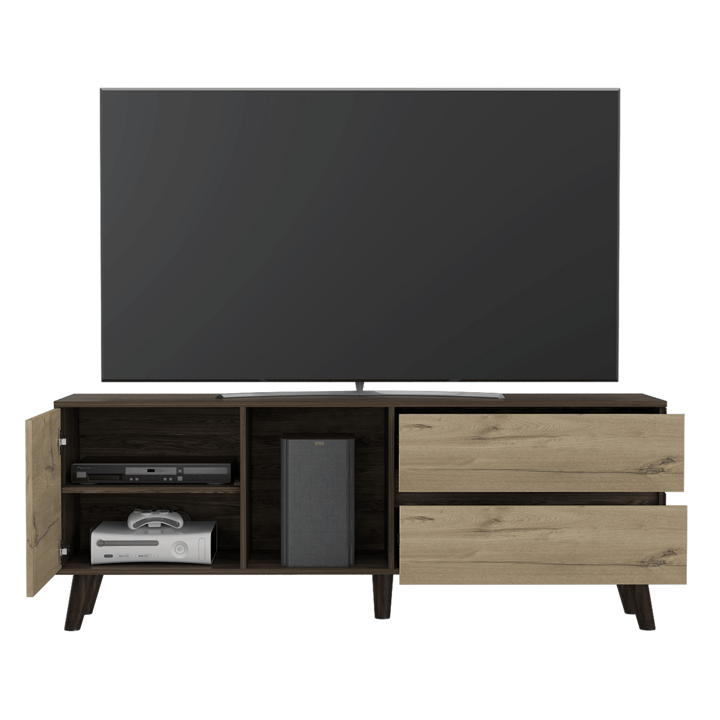 Mesa Para Tv Jureli Chocolate  Duna Para Televisor De 60 Pulgadas