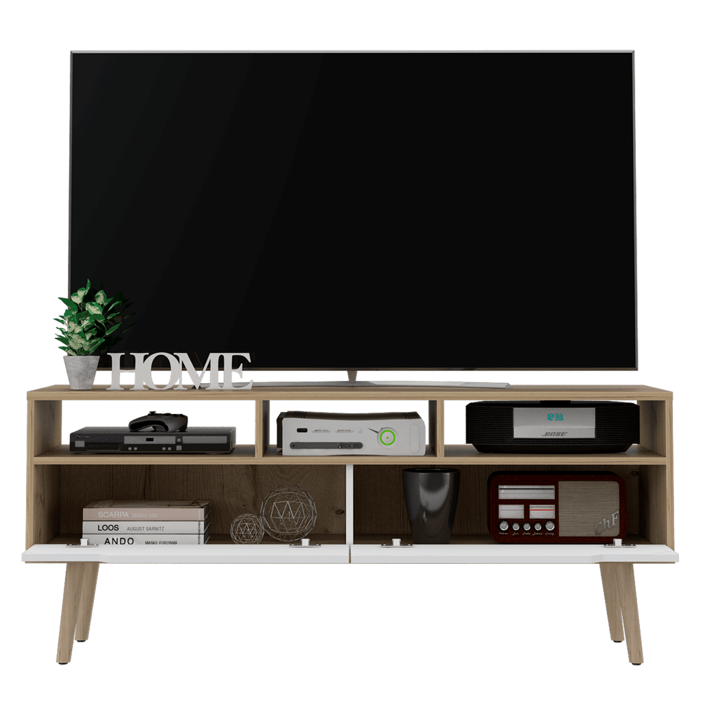 Mesa Para Tv Ruch Duna Y Blanco Para Televisor De 60"