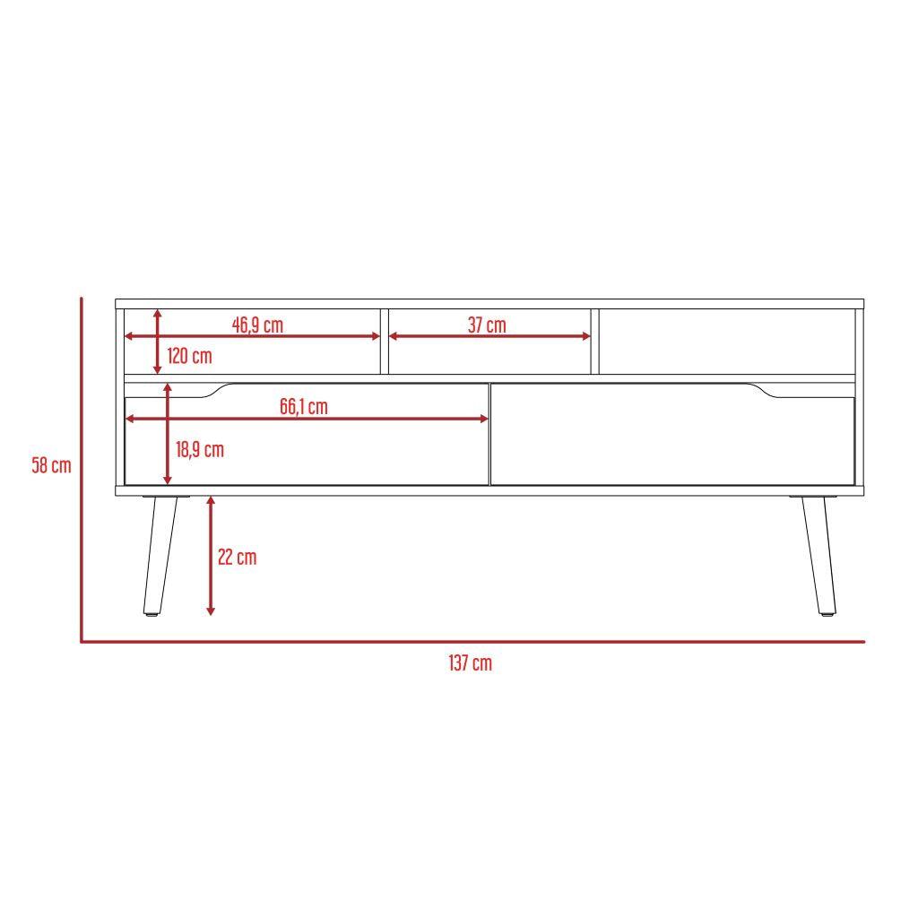 Mesa Para Tv Ruch Duna Y Blanco Para Televisor De 60"