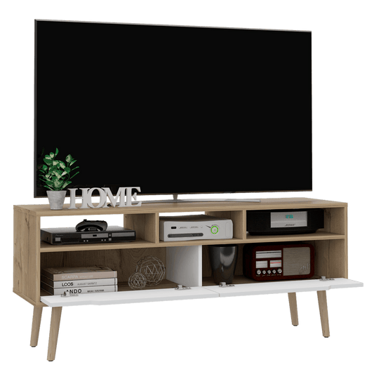 Mesa Para Tv Ruch Duna Y Blanco Para Televisor De 60"