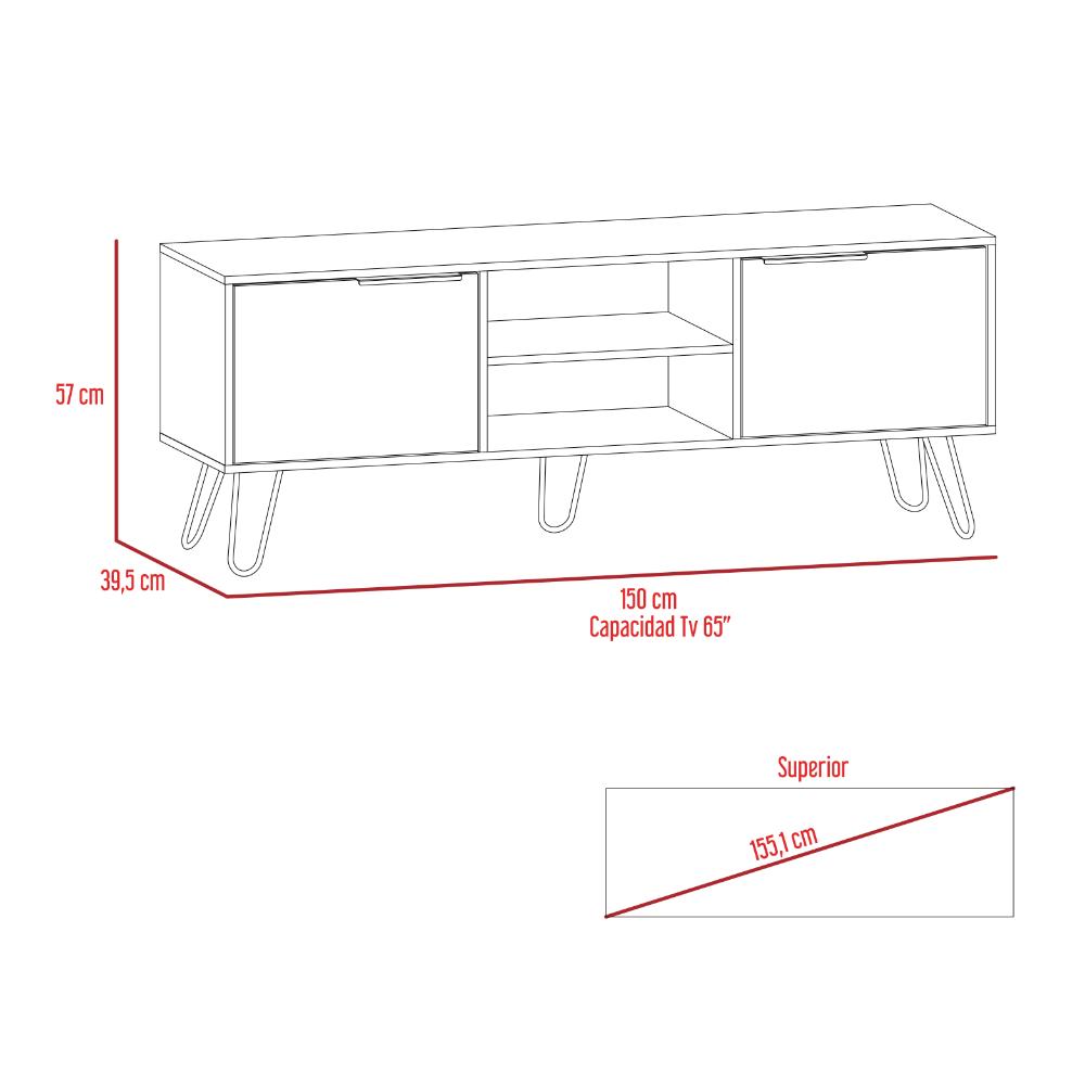 Mesa Para Tv Lurexa Duna Y Wegue Hasta 65"