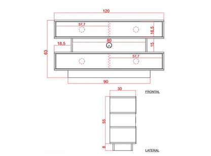 Mesa Para Tv Arvexa Avellana Y Wengue Para Televisor De 50"