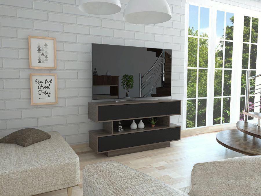 Mesa Para Tv Arvexa Avellana Y Wengue Para Televisor De 50"