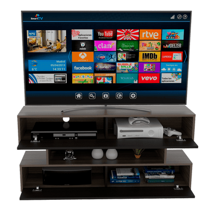 Mesa Para Tv Arvexa Avellana Y Wengue Para Televisor De 50"