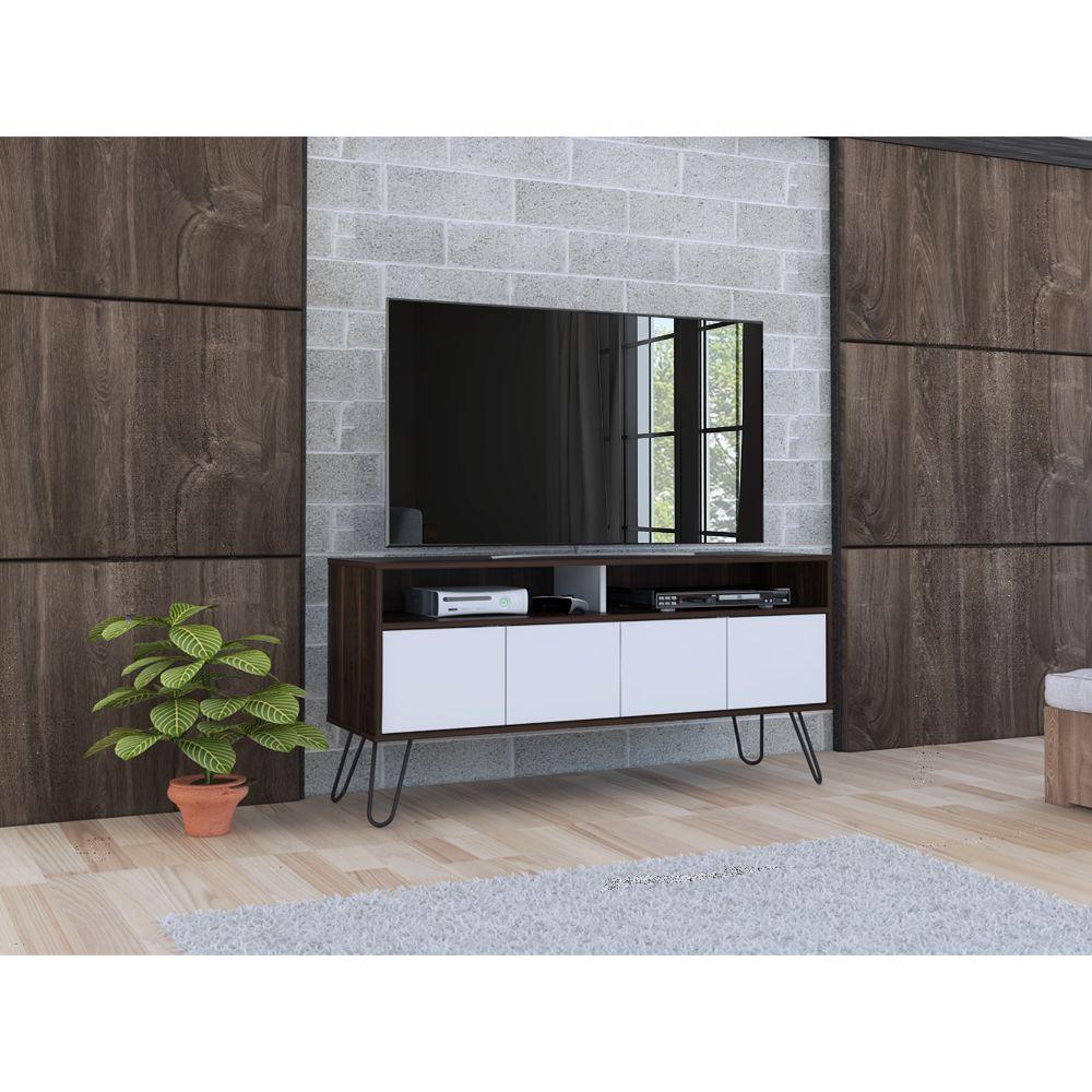 Rack Tv Para Tv De 55'' Vassel Habano Blanco