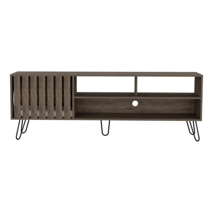 Mesa Para Tv Zari, Nogal, Cuenta Con Espacio Para Mascota Hasta 75 Pulgadas