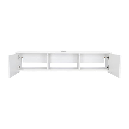 Mesa Para Tv Flotante Len Blanco