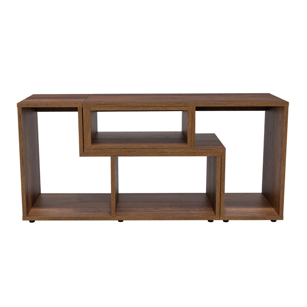 Rack Extensible Veluna  Caramelo Para Tv De 50"