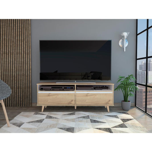 Mesa Para Tv Bennet Duna Y Blano Para Tv De 60"