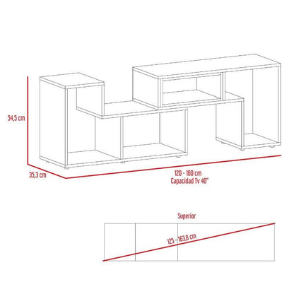Rack Extensible Zambrano  Rovere + Blanco