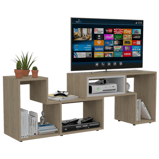 Rack Extensible Zambrano  Rovere + Blanco