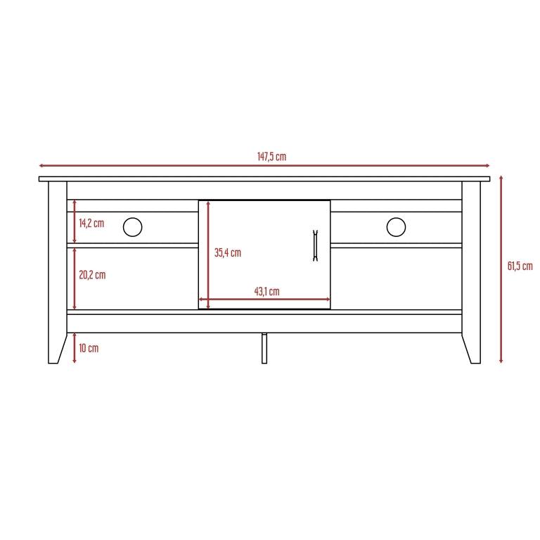 Rack Denari Tv De 65 Con Pue  Wengue