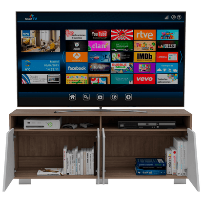 Rack Para Tv Fenari  Miel + Blanco