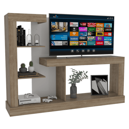 Mesa Para Tv Aviena Miel Y Blanco Con Espacio Para Televisor De Hasta 55 Pulgadas