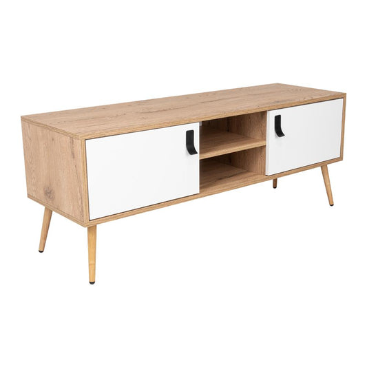 Mesa Para Tv Tiempo Blanco Y Macadamia Para Tv De  50"