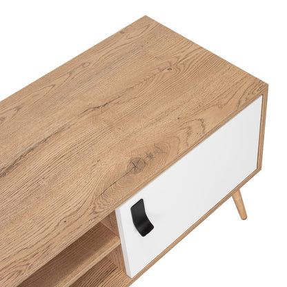 Mesa Para Tv Tiempo Blanco Y Macadamia Para Tv De  50"