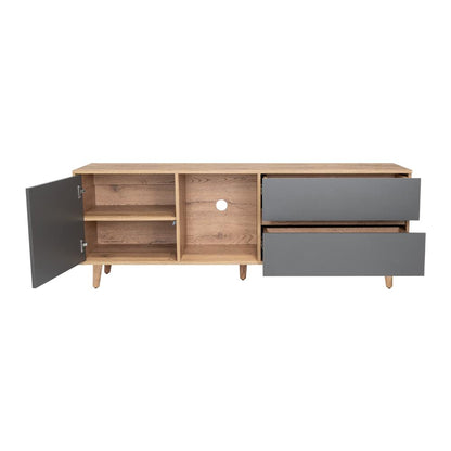 Rack Para Tv Jureli Macadamia Y Plomo Para Tv De  65''