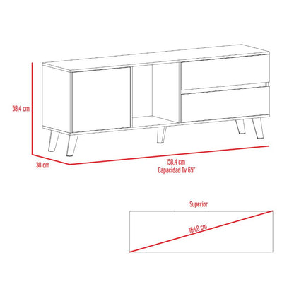 Rack Para Tv Jureli Macadamia Y Plomo Para Tv De  65''