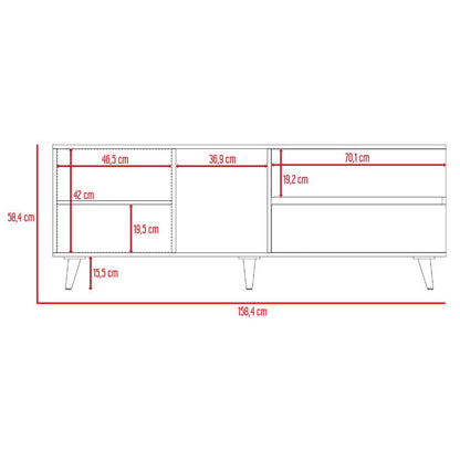 Rack Para Tv Jureli Macadamia Y Plomo Para Tv De  65''