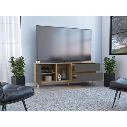 Rack Para Tv Jureli Macadamia Y Plomo Para Tv De  65''