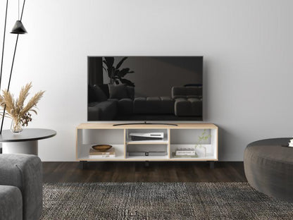 Mesa Para Tv Lureon Rovere Y Blanco Para Tv De 70"