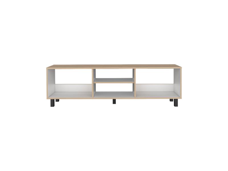 Mesa Para Tv Lureon Rovere Y Blanco Para Tv De 70"