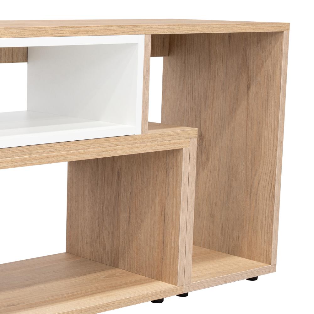 Rack Extensible Veluna  Rovere Y Blanco Para Tv De 50"