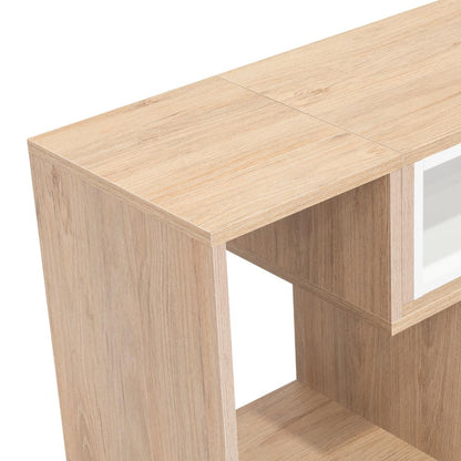 Rack Extensible Veluna  Rovere Y Blanco Para Tv De 50"