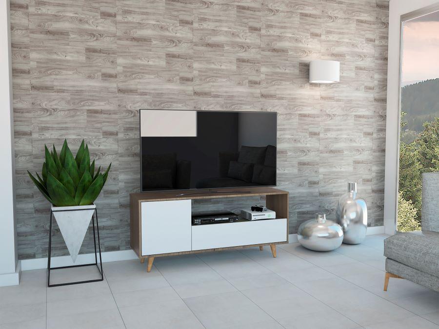 Mesa Para Tv Andabla  Mocoa Y Blanco Para Televisor De 50 Pulgadas