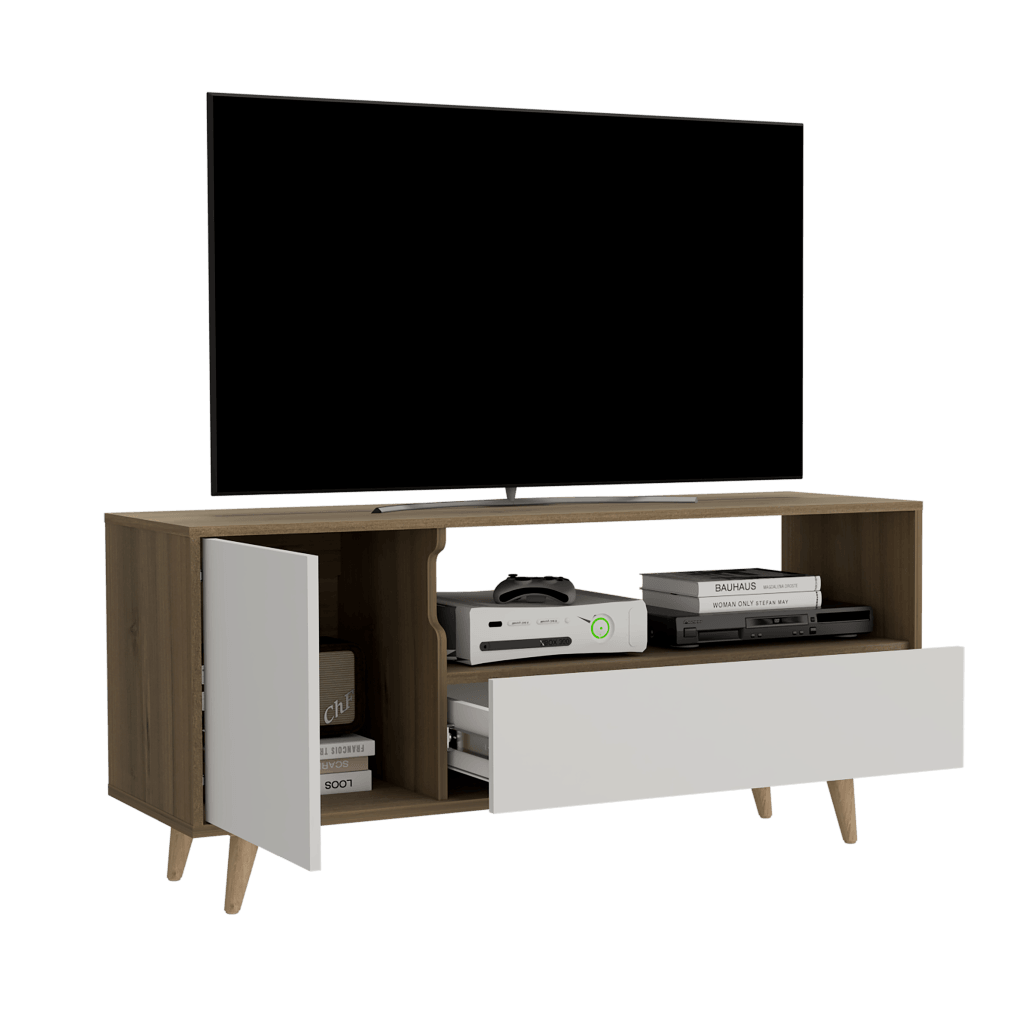 Mesa Para Tv Andabla  Mocoa Y Blanco Para Televisor De 50 Pulgadas