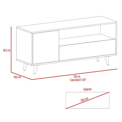 Mesa Para Tv Andabla  Mocoa Y Blanco Para Televisor De 50 Pulgadas
