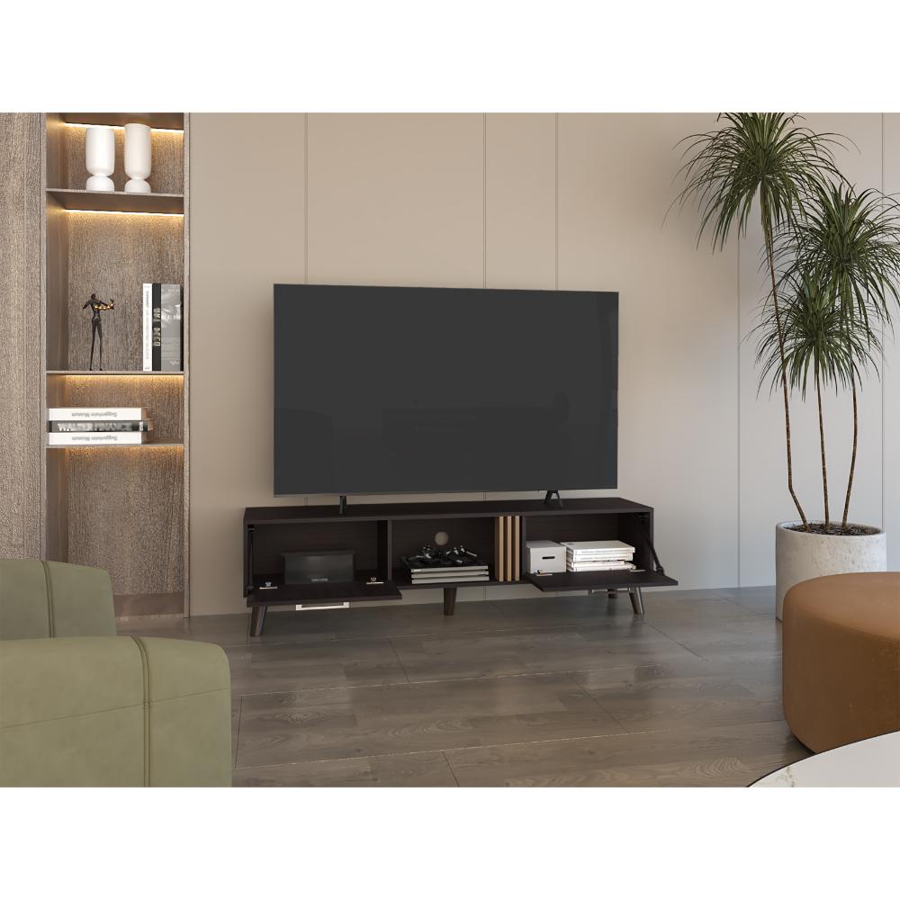 Mesa Para Tv Zinaya Wengue Y Fresno Eu Para Tv De  70"