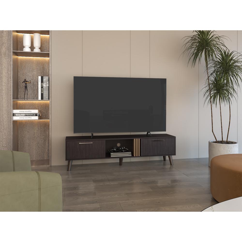 Mesa Para Tv Zinaya Wengue Y Fresno Eu Para Tv De  70"