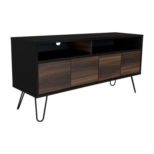 Mesa Para Tv Vamira Wengue Y Taupe Para Televisor De 55"