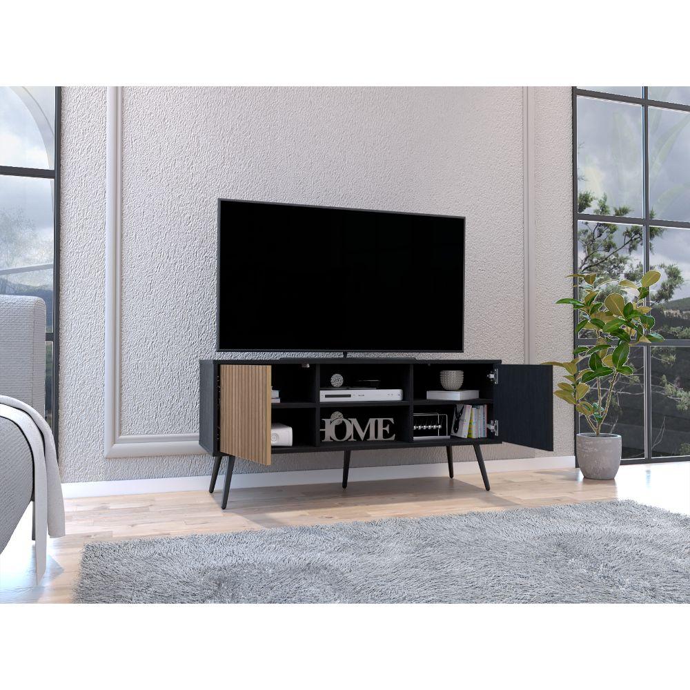 Mesa Para Tv Funnes Wengue Y Lenno  Para Tv De 55"