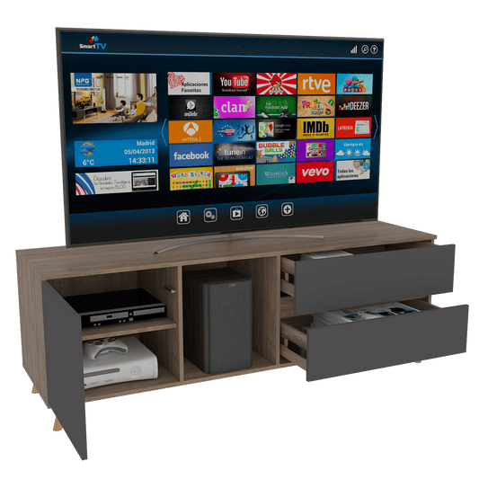 Rack Para Tv Jureli  Miel + Plomo