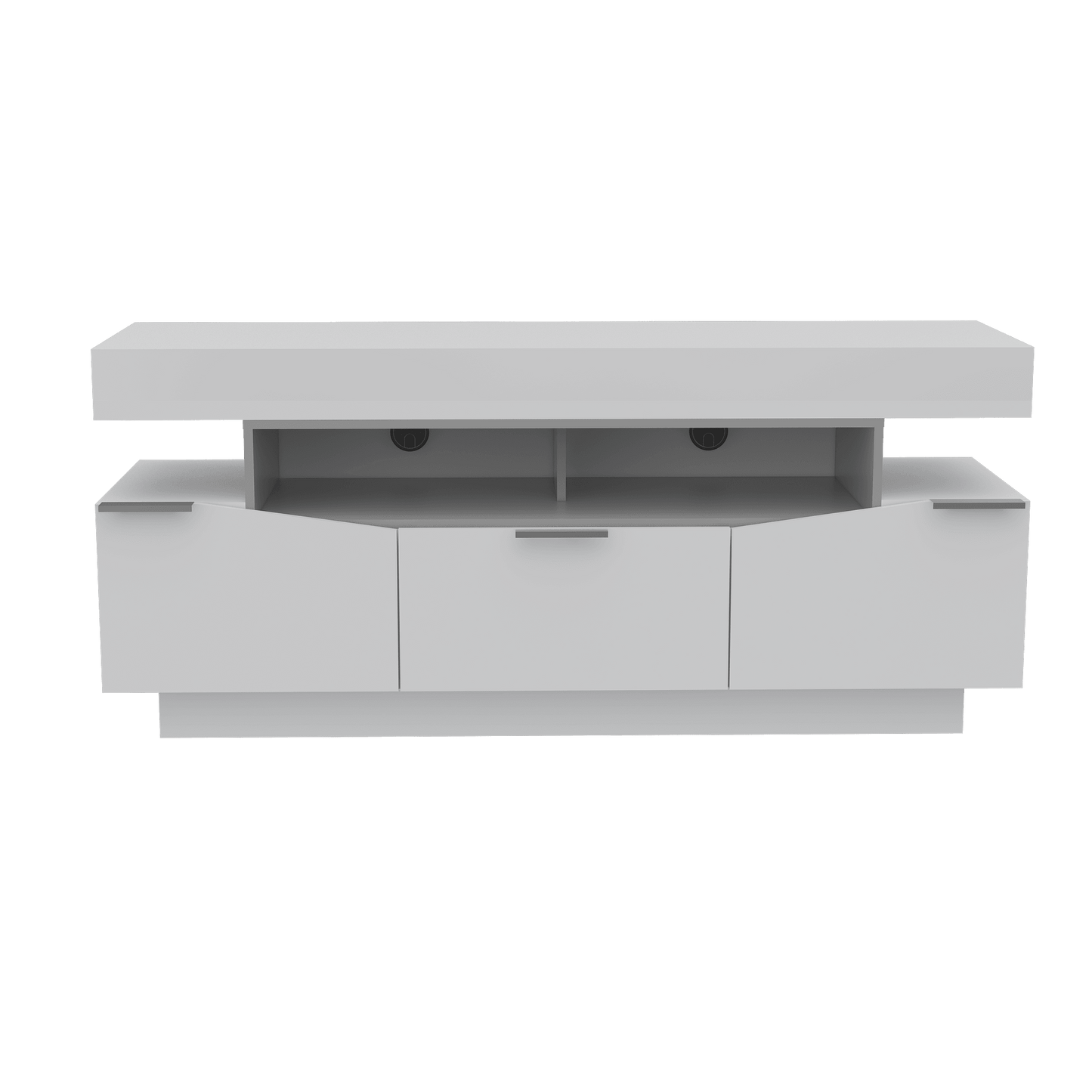 Mesa Para Tv Kyplo Blanco Y Plomo Para Televisor De Hasta 65"